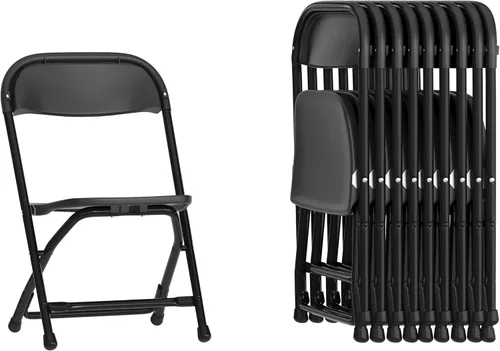 Vista 24 de Flash Furniture Paquete de 2 sillas plegables de plástico negro para niños