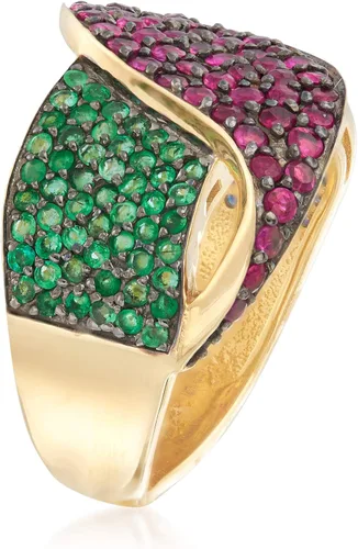 Vista 3 de Ross-Simons 220 ct tw Multi-Gem Ring in 18kt Gold Over Sterling