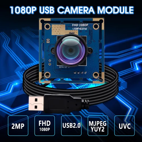 Vista 8 de Módulo de cámara USB 1080P gran angular de alta velocidad 0.142 in lente PC cámara para computadora Mini UVC USB2.0 Lightburn Cámara OV2710 Cámara
