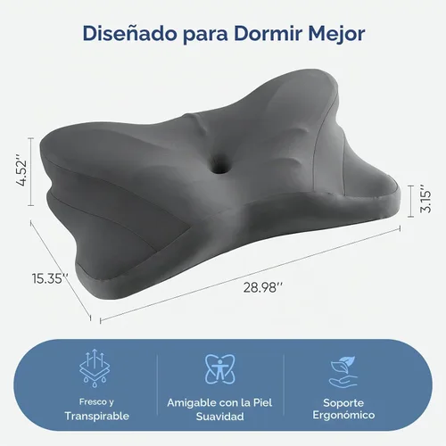 Vista 2 de Sweetcrispy Almohada cervical para cuello y hombro, almohadas ergonómicas de espuma viscoelástica, contorno lateral para adultos, soporte ortopédico