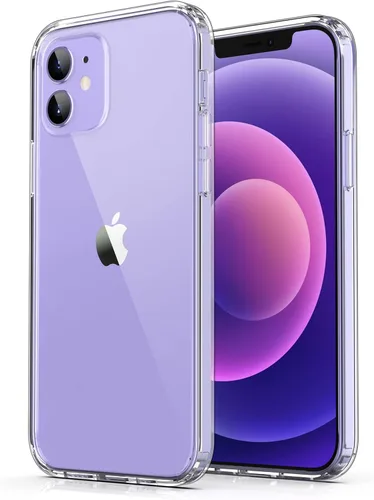 Vista 14 de ULAK Funda transparente para iPhone 12/iPhone 12 Pro, híbrida protectora delgada, transparente, antiarañazos, absorción de golpes, funda protectora