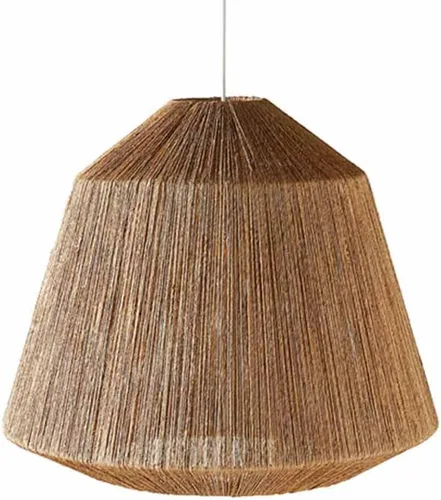 Vista 9 de Lámparas colgantes de viento silencioso hechas a mano, cuerda de cáñamo, luz vintage celing, mimbre país, ratán, iluminación para el hogar