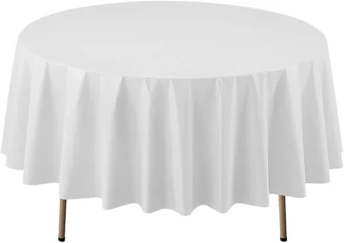 Vista 38 de Party Essentials Mantel redondo de plástico desechable de 84 pulgadas, 3 unidades, color negro