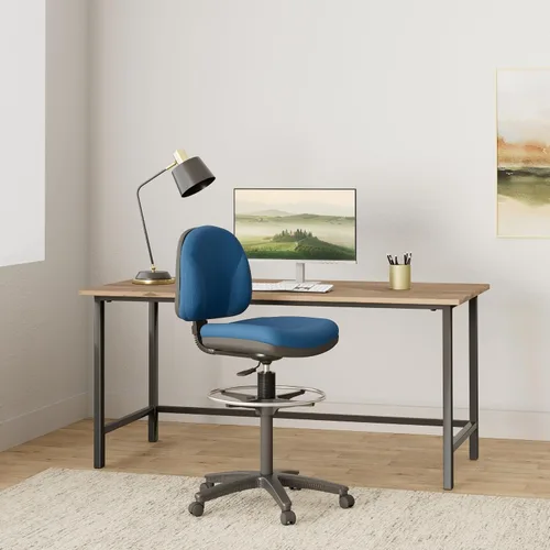 Vista 2 de Lorell 80010 Taburete ajustable para tareas múltiples, 24 pulgadas x 24 pulgadas x 40-1/2 pulgadas x 50-1/2 pulgadas, azul