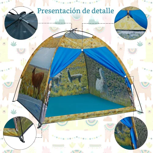 Vista 6 de Mnagant Tienda de campaña de alpaca para niños, divertida casa de juegos desplegable para niños y niñas, fácil instalación, tienda de campaña