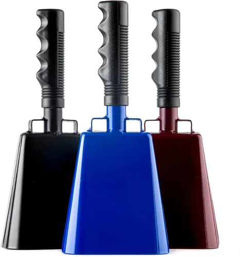 Vista 7 de Campana de Vaca de Acero con Mango, Campanas de Vaca, Campana de Animación y Generadores de Ruido Fuerte, Campanas de Mano para Eventos Deportivos