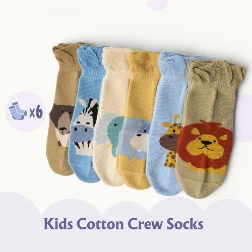Vista 5 de Calcetines de algodón para bebés y niños pequeños con empuñaduras, antideslizantes, 6