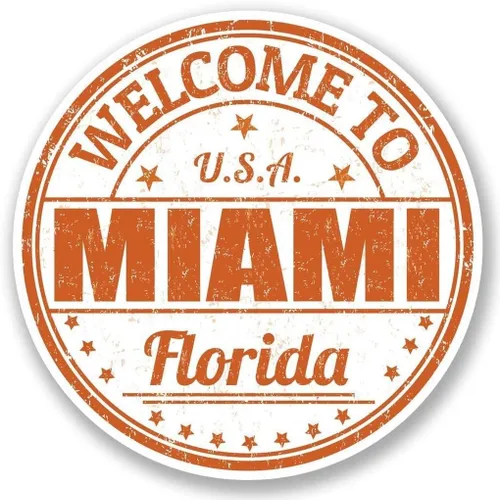 Vista 3 de Miami Florida USA - Pin de solapa redondo de metal de 0.7in