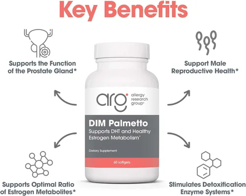 Vista 4 de Allergy Research Group ARG DIM Palmetto - BioResponse DIM & Palmetto Extract Softgels - Apoyo al metabolismo hormonal y estrógeno - Fórmula