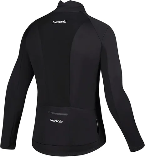 Vista 2 de Santic Men's Cycling Jacket Winter Thermal Fleece Windproof Breathable Reflective Softshell Windbreaker Running Jackets