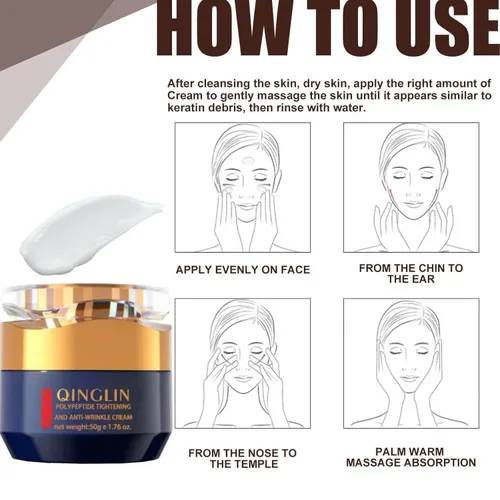 Vista 4 de Qinglin Crema facial, crema para arrugas, crema para eliminar arrugas, polipéptido tensante y crema antiarrugas para mujeres y hombres (2)
