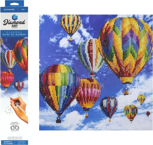 Vista 8 de DIAMOND ART BY LEISURE ARTS Kits de pintura de diamantes para adultos de 14 x 16 pulgadas, vino abstracto avanzado, taladro completo, kits de arte