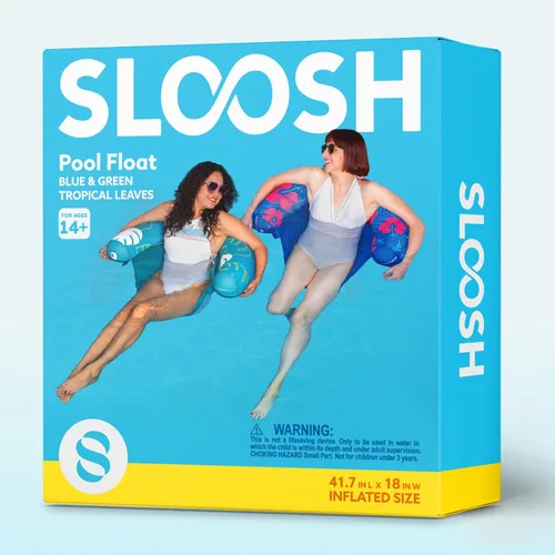 Vista 9 de Sloosh Flotadores de piscina para adultos, paquete de 2 sillas inflables de fideos con eslinga de tela suave, flotador flotante para piscina