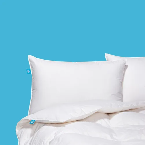 Vista 5 de Canadian Down & Feather Co. - 1 paquete de almohada de plumón de ganso blanco de soporte medio, tamaño estándar, carcasa de 260 hilos, 100% algodón