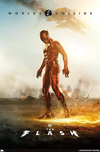 Vista 12 de DC Comics Movie The Flash - Póster de pared de una hoja, 34 pulgadas de largo x 22.4 pulgadas de ancho, versión enmarcada en negro Versión con marco