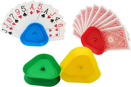 Vista 6 de Yuanhe Soporte para Juegos de Cartas - Paquete de 4 Bandejas de Cartas para Manos Pequeñas para Niños, Personas Mayores, Soportes de Cartas Manos