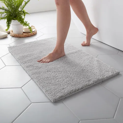 Vista 12 de MARTHA STEWART Drylon - Alfombra de baño de microfibra – 1 pieza, felpa ultrasuave, antideslizante, gruesa, alfombras de baño lavables, accesorios