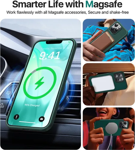 Vista 2 de Funda magnética diseñada para iPhone 12 Pro Max [protección contra caídas de grado militar] Funda protectora a prueba de golpes translúcida mate