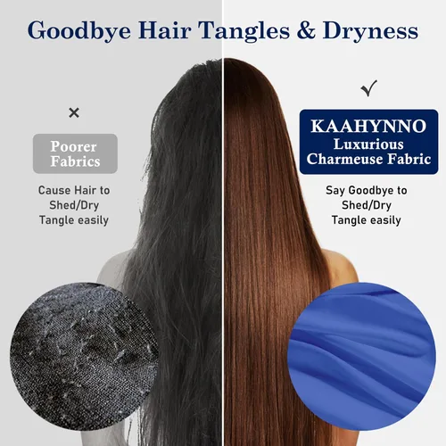 Vista 82 de Gorro de satén de seda ajustable para envolver el cabello para dormir, gorro de dormir de doble capa, turbante nocturno para cabello largo y rizado