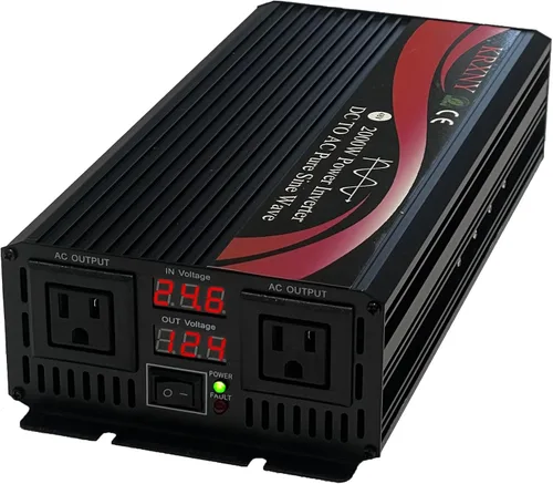 Vista 2 de Inversor de corriente 2000 W, 24 V CC a 110 V 120 V CA, convertidor