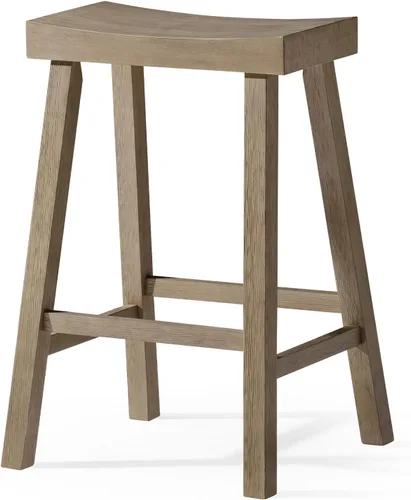 Vista 10 de Maven Lane Taburete de bar de cocina, moderno taburete de bar de madera de granja, taburete de isla de cocina, taburetes de bar de altura