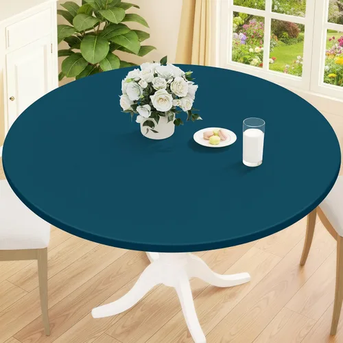 Vista 30 de Smiry Mantel redondo de pícnic, fundas de mesa elásticas impermeables para mesas de 18 a 24 pulgadas, manteles de vinilo con parte trasera