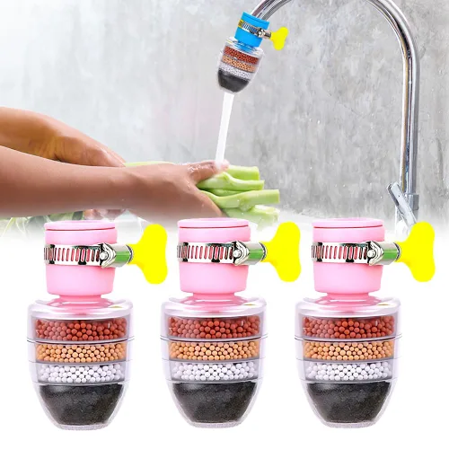 Vista 10 de Filtro de agua de carbón mágico, filtro de agua activado con cartucho de 6 capas, proporciona una fuerte presión de agua, adecuado para grifo de 1/2