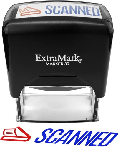 Vista 10 de ExtraMark Sello de goma autoentintado de doble color (completado) Sello de oficina de 2 colores, pequeño