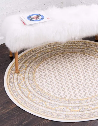 Vista 31 de Unique Loom Williamsburg Collection - Alfombra tradicional con borde central de puntos, alfombra de pasillo de 2 pies 9 pulgadas x 9 pies 10 Beige