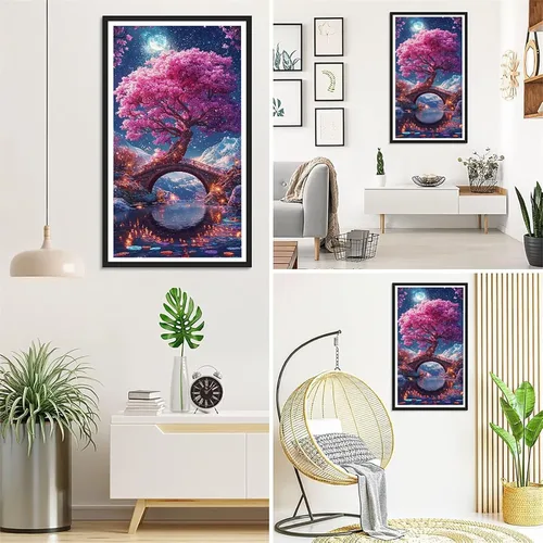 Vista 3 de Tree Bridge Diamond Painting Kits for Adults Beginners, 5D Full Drill Diamond Art Kits Gem Art for Home Wall Decor, Rhinestone Embroidery Crafts