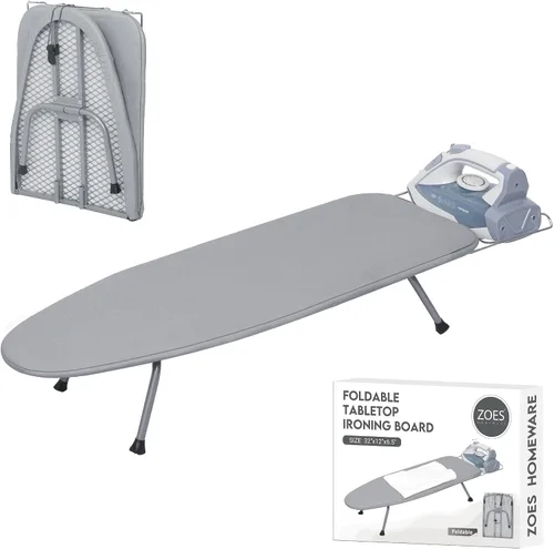 Vista 7 de ZOES HOMEWARE Tabla de Planchar de Panel de Malla Metálica para Encima de la Mesa Tabla de Planchar Plegable Tabla de Planchar Pequeña de Alta