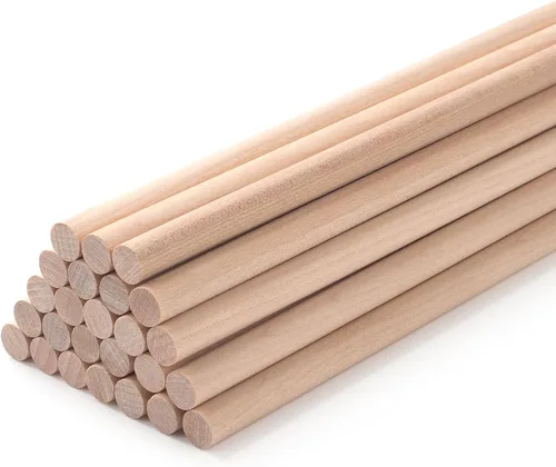 Vista 8 de Varillas de Clavija de Madera Tacos de Madera, 10 Piezas 1/2 x 12 pulgadas Varillas Redondas de Madera para Manualidades, Tacos de Macramé, Palos