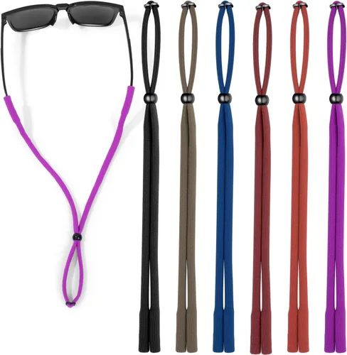 Vista 9 de VOOGLASS Correa para lentes (6 unidades) para gafas deportivas, cordón ajustable para lentes de sol, soporte para el cuello, retenedor de cordón