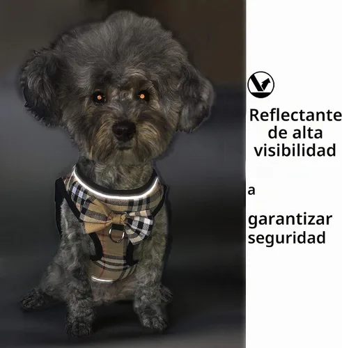 Vista 6 de Arnés de malla suave para perro, arnés de chaleco ajustable sin tirones reflectante cómodo para mascotas, para perros (Jengibre Claro, XX-Pequeño)