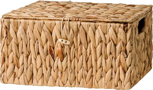 Vista 13 de StorageWorks Cesta de mimbre con tapa, cestas de almacenamiento con tapas marrón (hierba marina)