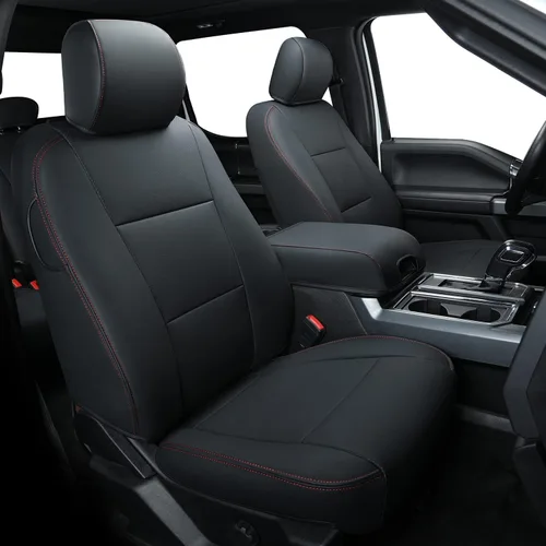 Vista 12 de Covertopia Fundas de asiento de piel sintética F150, ajuste personalizado para Ford F150 SuperCrew 2015-2024 2025 y 2017-2024 2025 F250 F350 F450
