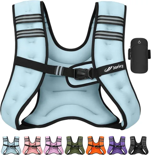 Vista 7 de Chaleco con peso unisex, con franja reflectante para correr, entrenamiento, caminar, entrenamiento de fuerza, pérdida de peso, fitness