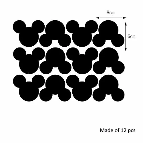 Vista 2 de 20 calcomanías de pared de espejo, lindas calcomanías de espejo de cristal de Mickey Mouse de acrílico 3D calcomanías decorativas para habitación