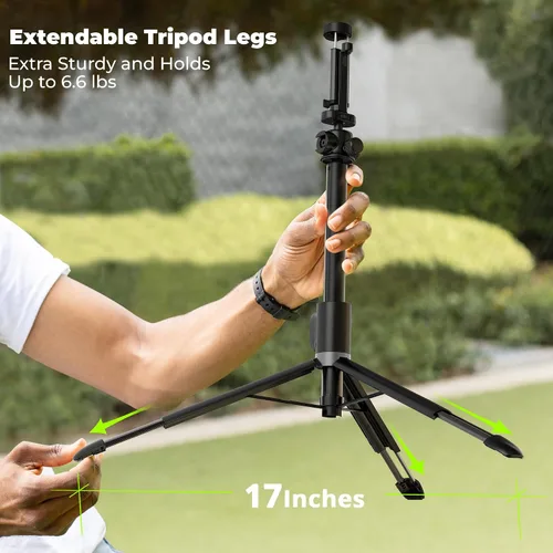 Vista 4 de KraftGeek Trípode para Vlogging para Teléfono y Cámara, Soporte de Trípode de 1.5 metros para iPhone y Android con 3 Zapatas Frías para Luz