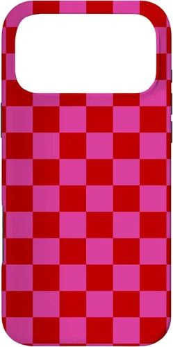 Vista 22 de Red Pink Checkered Checked Pattern Check Design #019 Case for iPhone 17