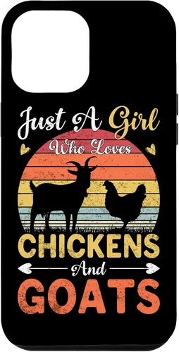 Vista 26 de Funda de regalo vintage con texto en inglés «Just A Girl Who Loves Chickens and Goats Farmer» para iPhone 17