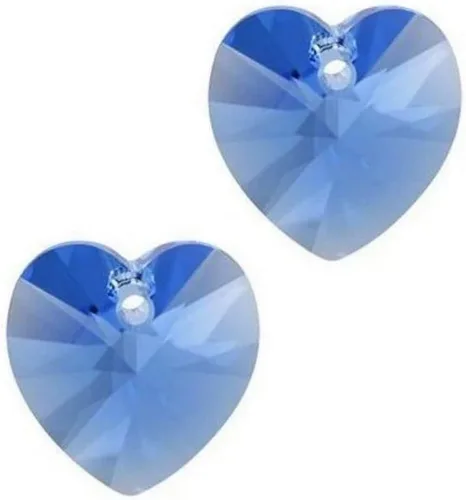 Vista 17 de 20 cuentas colgantes de cristal de corazón de amor de San Valentín de 0.394 pulgadas (0.394 in), cuentas sueltas de diamantes de abril transparentes
