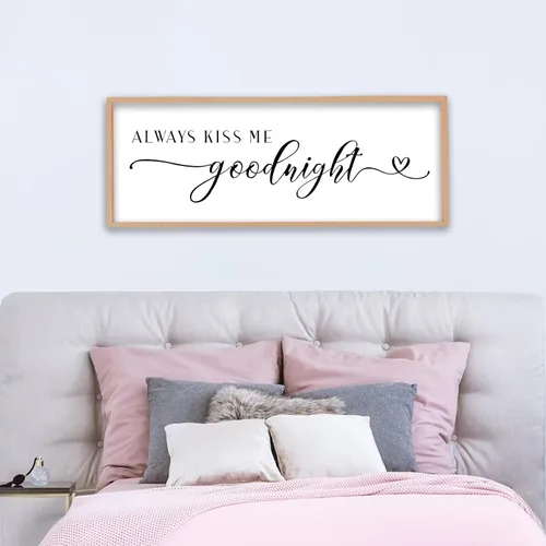 Vista 10 de Decoración de pared de Dulces Sueños sobre la cama de 32"×12" para dormitorio principal, gran letrero de Dulces Sueños, decoración de pared