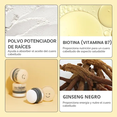 Vista 5 de I DEW CARE Tap Secret Champú Seco en Polvo con Biotina - Tap Secret Original Fortalecedor y Voluminizador, Recargable, Tamaño de Viaje, Sin