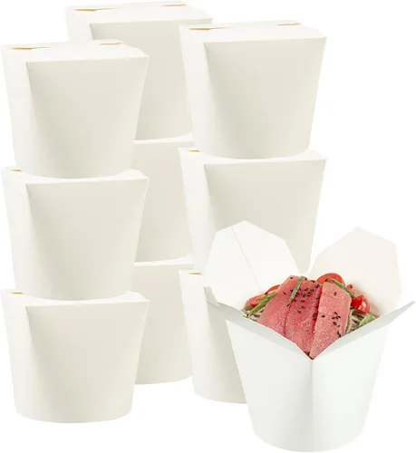 Vista 18 de Restaurantware Bio Tek - Contenedores de comida de 3.2 x 2.9 x 4 pulgadas, 200 cajas de fideos duraderas, desechables y sostenibles, cajas redondas