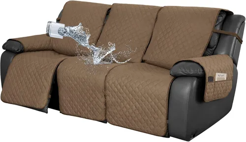 Vista 44 de Easy-Going Funda impermeable para sofá biplaza reclinable con bolsillo, funda de sofá reversible de 1 pieza para sillón reclinable de 2 asientos