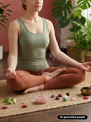 Vista 2 de Jovivi Crystal Incense Holders Set,Rose Quartz Lotus Resin Burner Rose Quartz Crystal