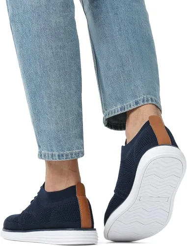 Vista 8 de Bruno Marc Zapatillas de malla para hombre Oxfords ligeras