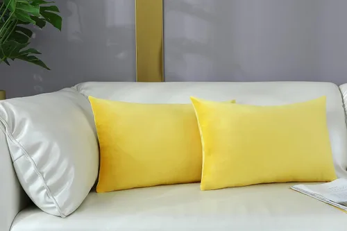 Vista 21 de mixeoo Comfy - Juego de 2 fundas de almohada decorativas de terciopelo grueso sólido y grueso, súper suaves, decoración del hogar para sofá, sala