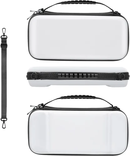Vista 2 de Funda y protector de pantalla de vidrio templado compatible con Nintendo Switch OLED bolsa de transporte portátil con bolsillo carcasa protectora